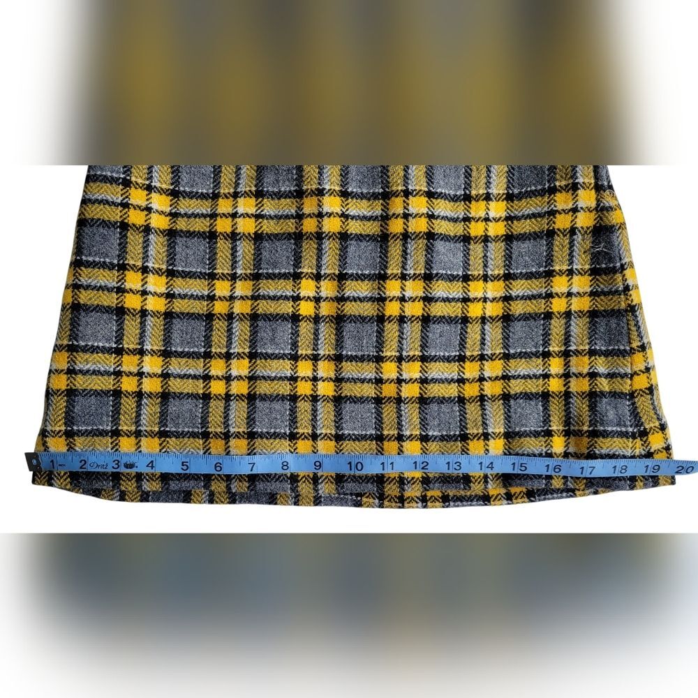 1960s Vintage Handmade Plaid Vest & Mini Skirt Set XS Mod Punk Two Piece - Picture 10 of 16